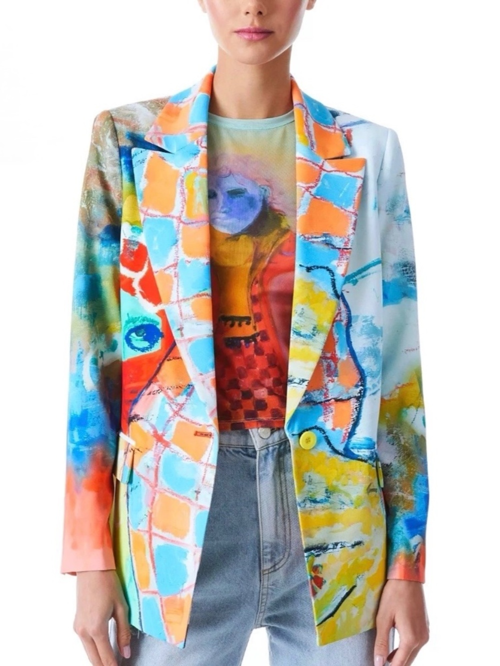 Alice +‎ Olivia X Kidsuper Denny Notch Collar Blazer size 2